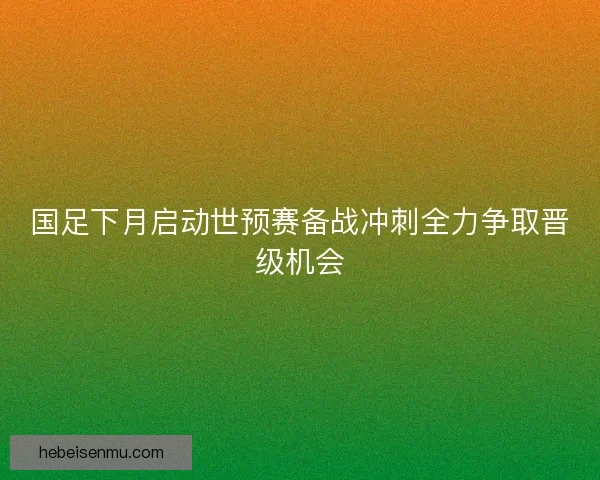 国足下月启动世预赛备战冲刺全力争取晋级机会
