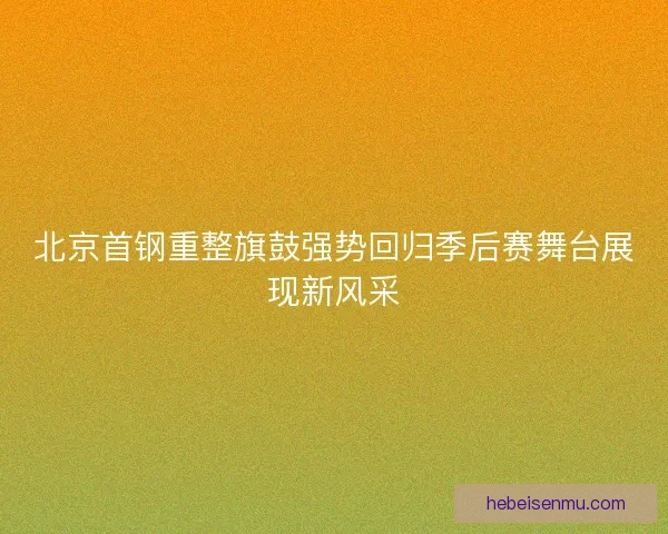 北京首钢重整旗鼓强势回归季后赛舞台展现新风采